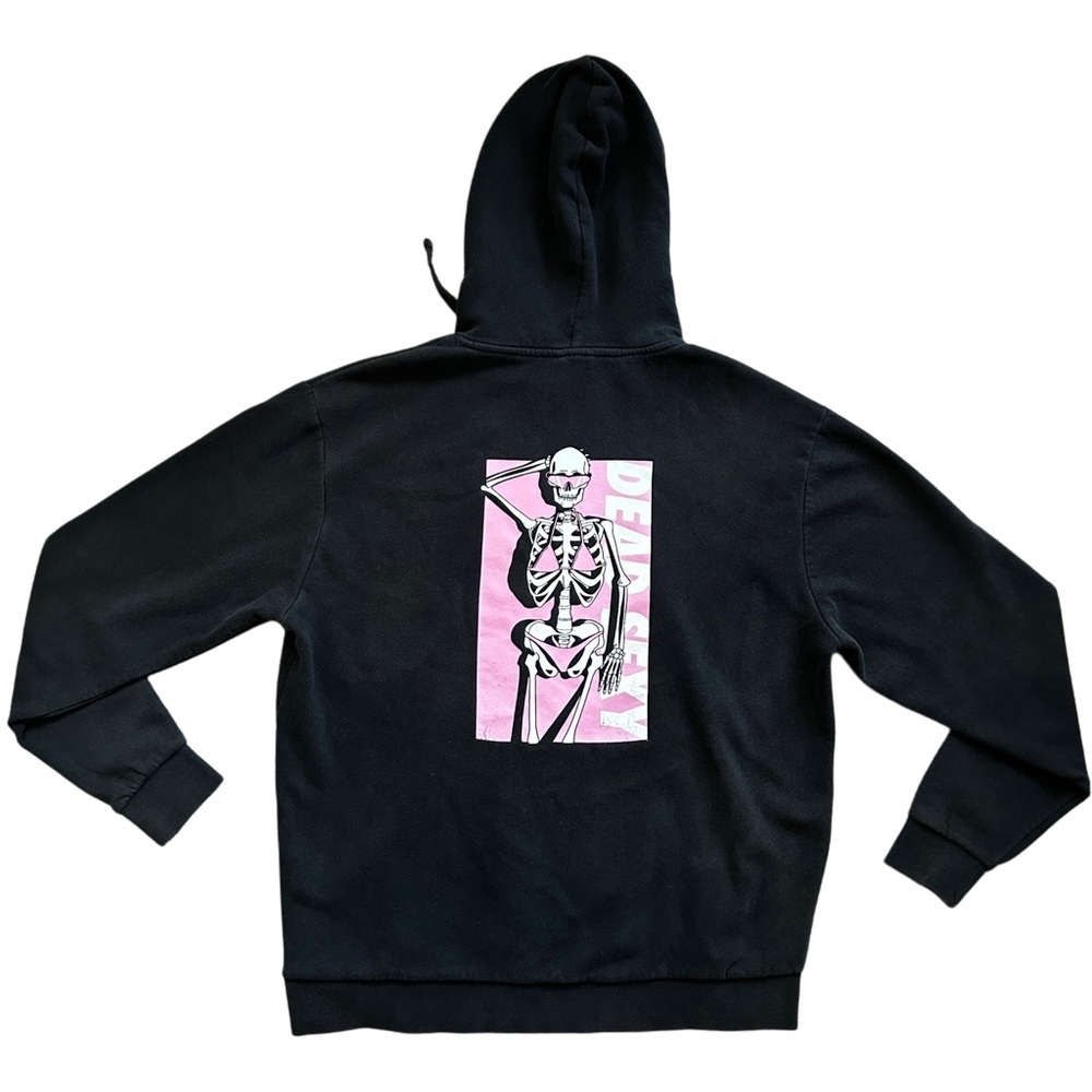 Chomp Dead Sexy Black Pink White Bikini Skeleton Skater Hoodie Size Large